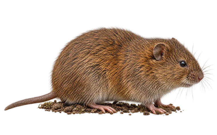 Wühlmaus im seitlichen Profil